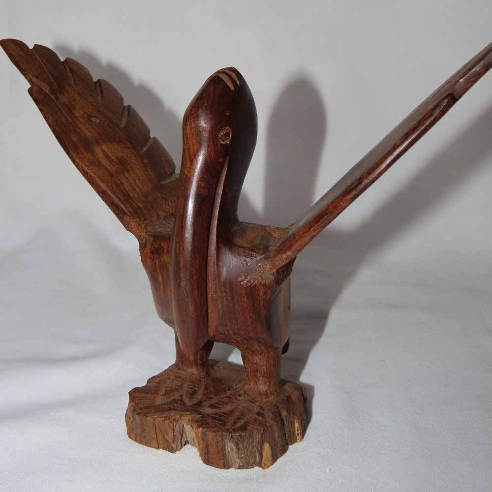 Hand carved wooden pelican